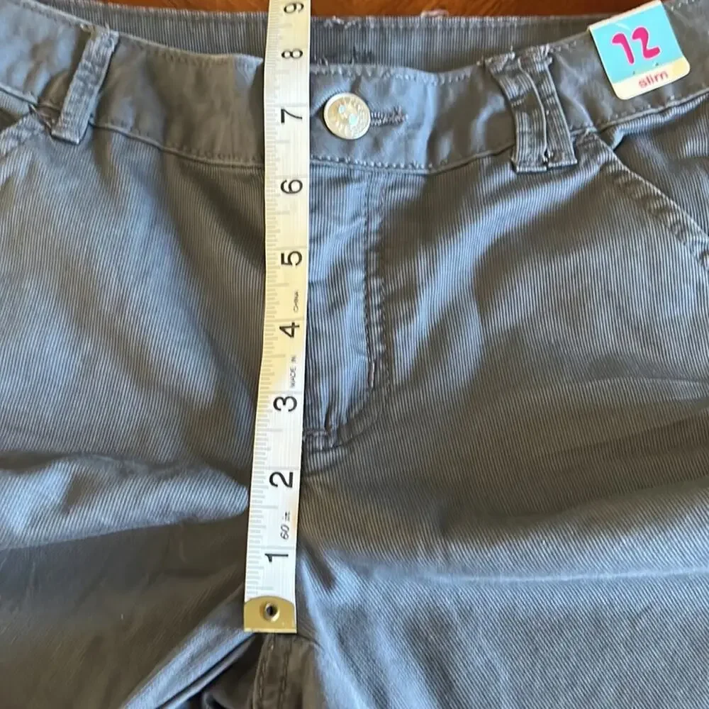 Justice Girls 12 Slim Gray Capri Pants NWT